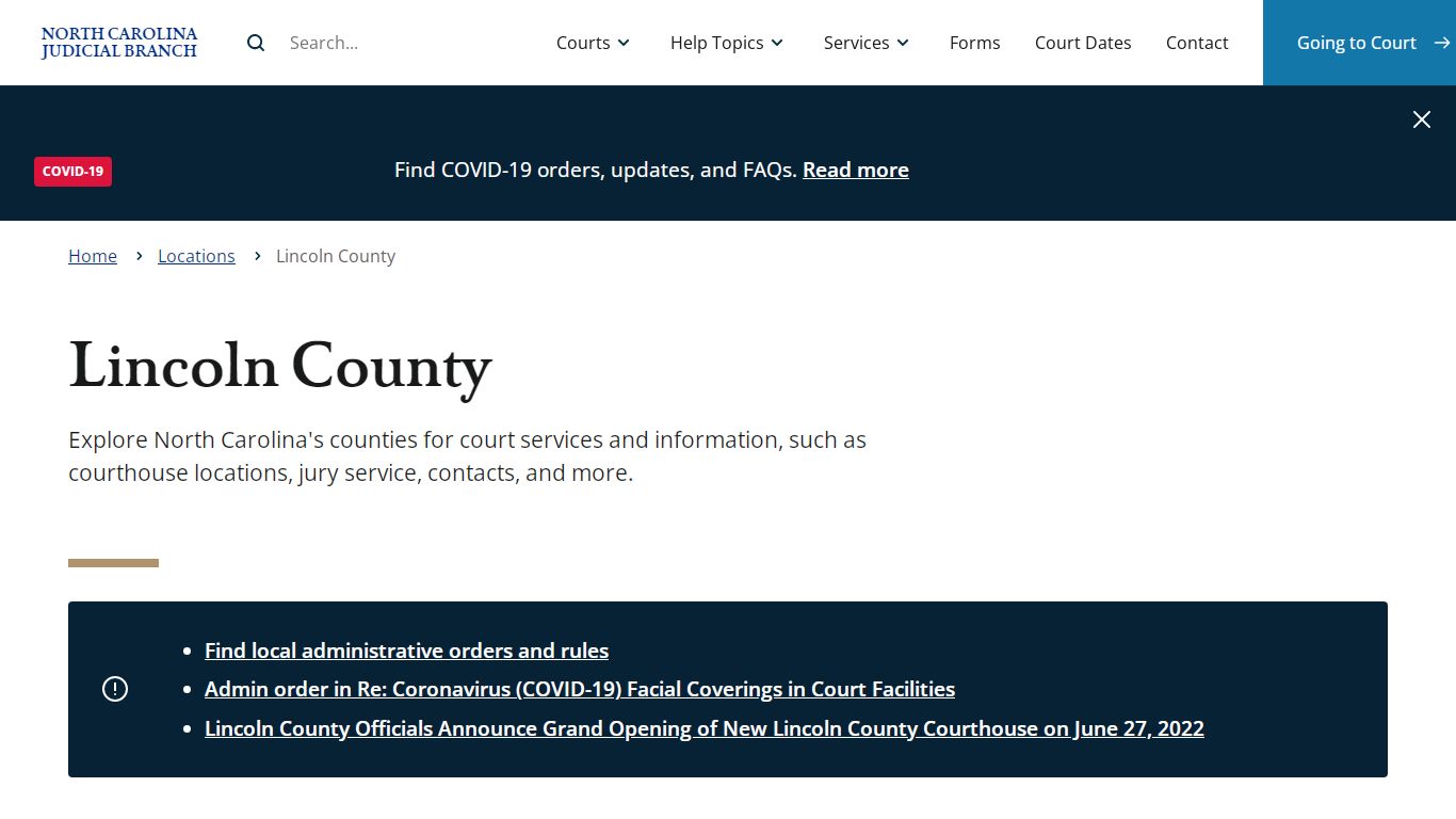 Lincoln County | North Carolina Judicial Branch - NCcourts